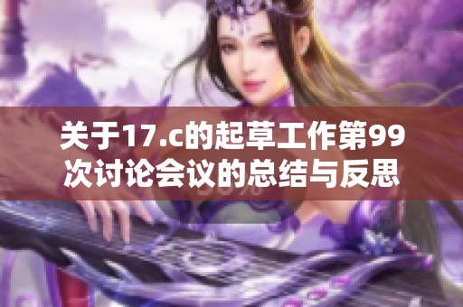 关于17.c的起草工作第99次讨论会议的总结与反思