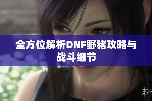 全方位解析DNF野猪攻略与战斗细节