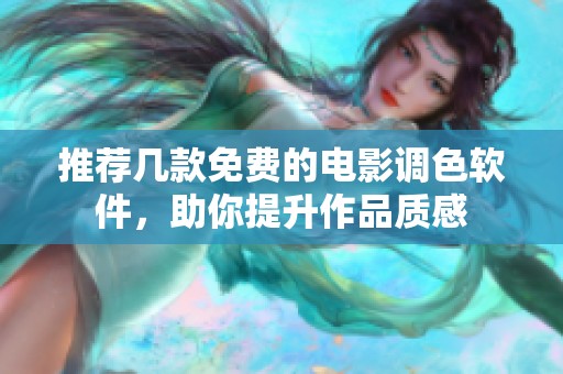 推荐几款免费的电影调色软件，助你提升作品质感