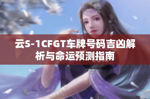 云S-1CFGT车牌号码吉凶解析与命运预测指南