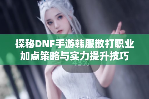 探秘DNF手游韩服散打职业加点策略与实力提升技巧