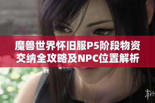 魔兽世界怀旧服P5阶段物资交纳全攻略及NPC位置解析